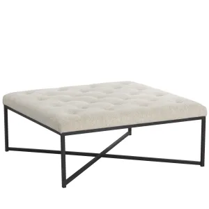 Endall Ottoman, Black/Dove Cream