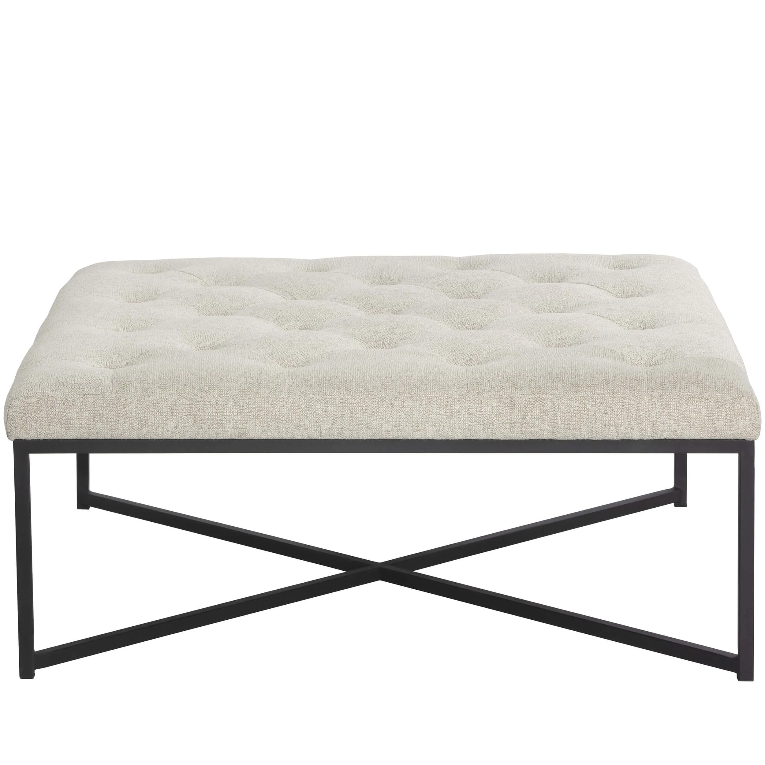 Endall Ottoman, Black/Dove Cream