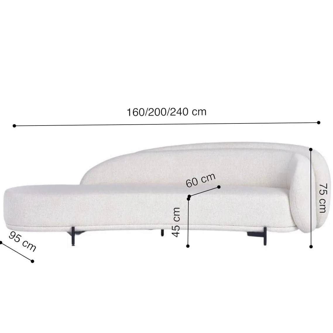 Erin Scratch Resistant Curve Sofa