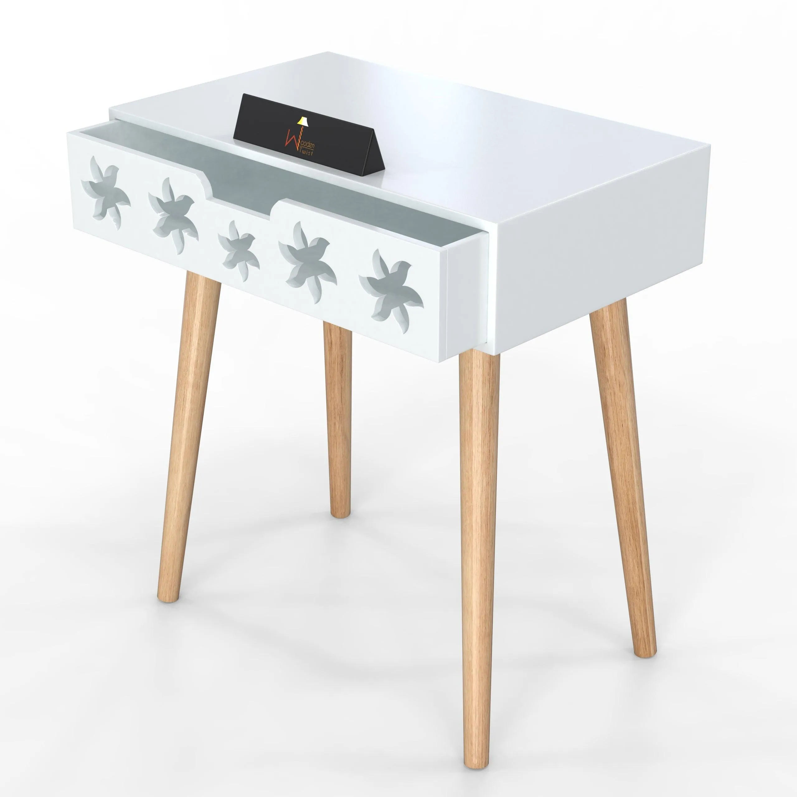 Estrella Wooden Bedside Table With Storage Drawer Nightstand