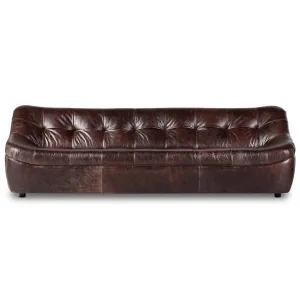 Farley Leather Sofa, Conroe Cigar