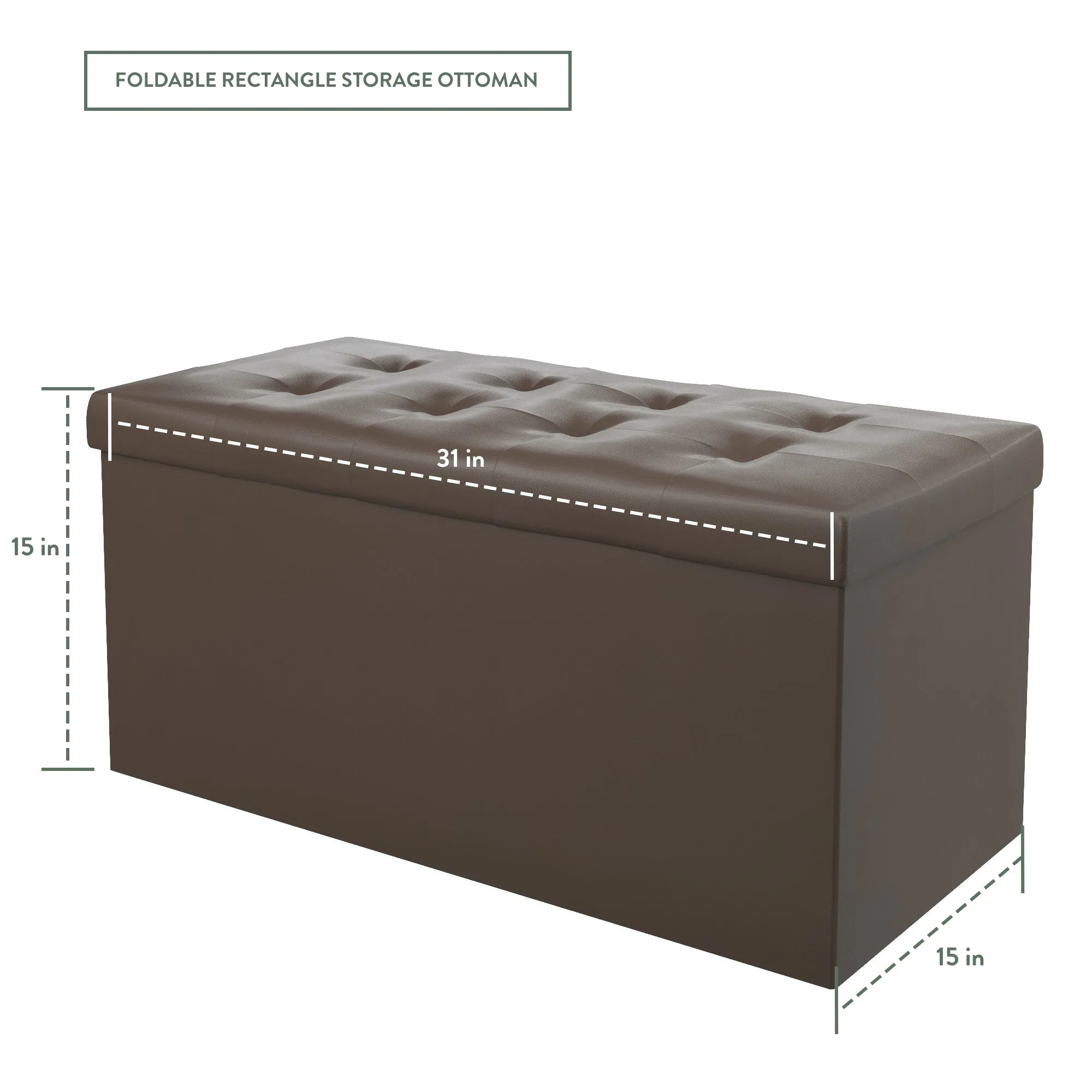 Foldable Rectangle Storage Ottoman