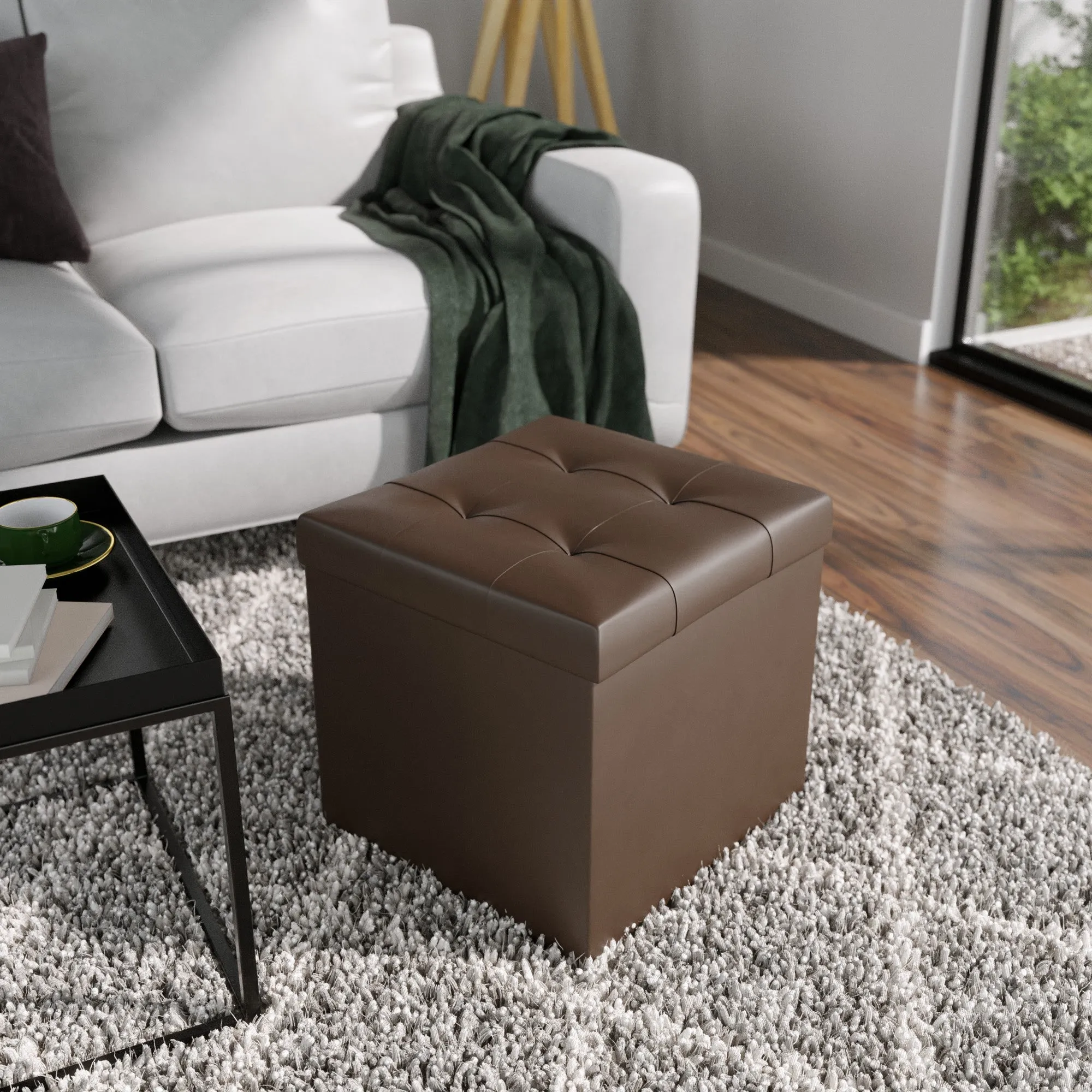 Foldable Square Storage Ottoman