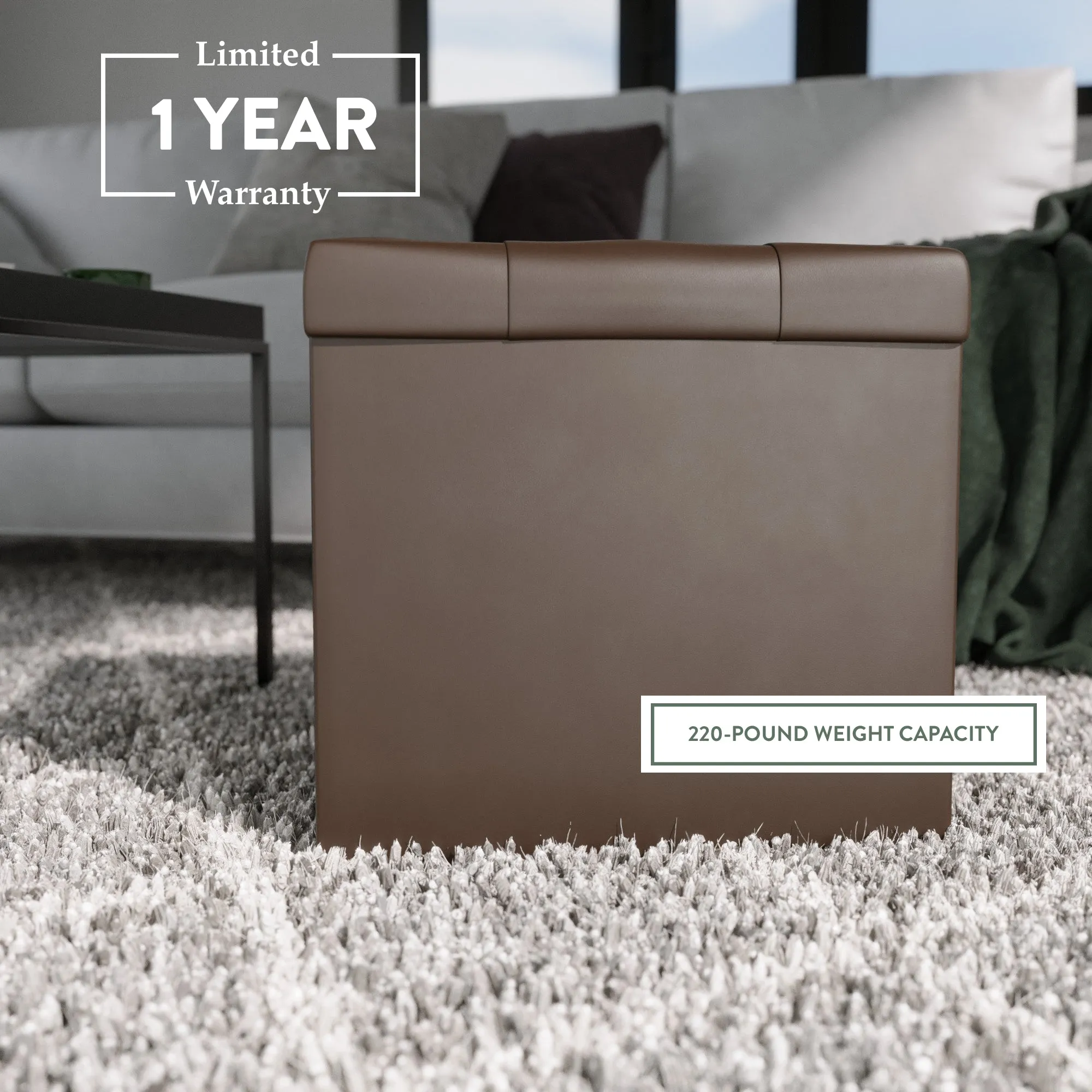 Foldable Square Storage Ottoman