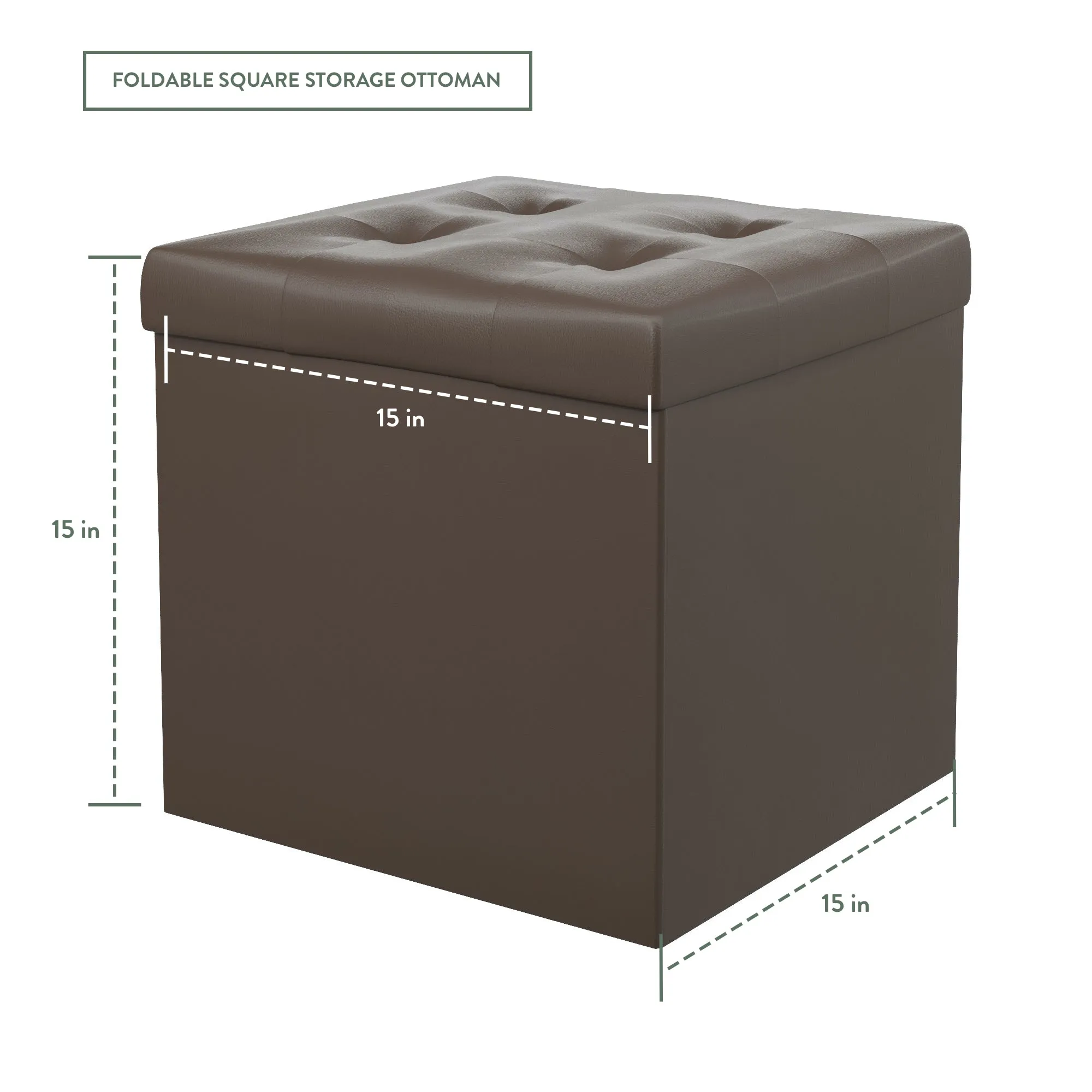 Foldable Square Storage Ottoman