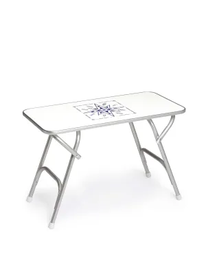 Folding Aluminum and Melamine Boat Table 44 x 88 x 61 cm-M200