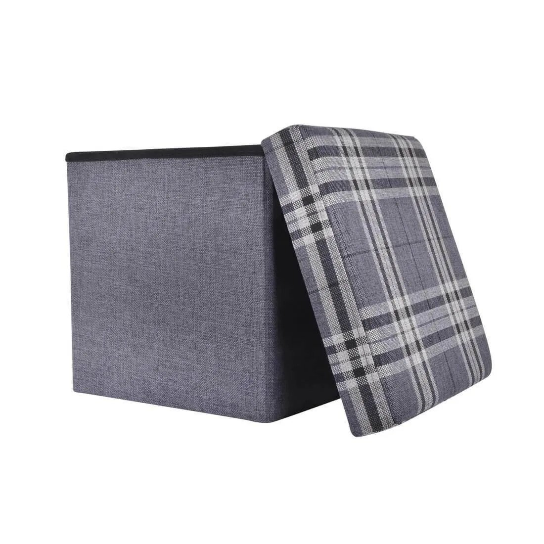 Folding Storage Ottoman Cube With Foam Lid Assorted Colours