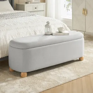 Gabino Functional Storage Bench with Solid Wood Legs and Waterproof Fabric