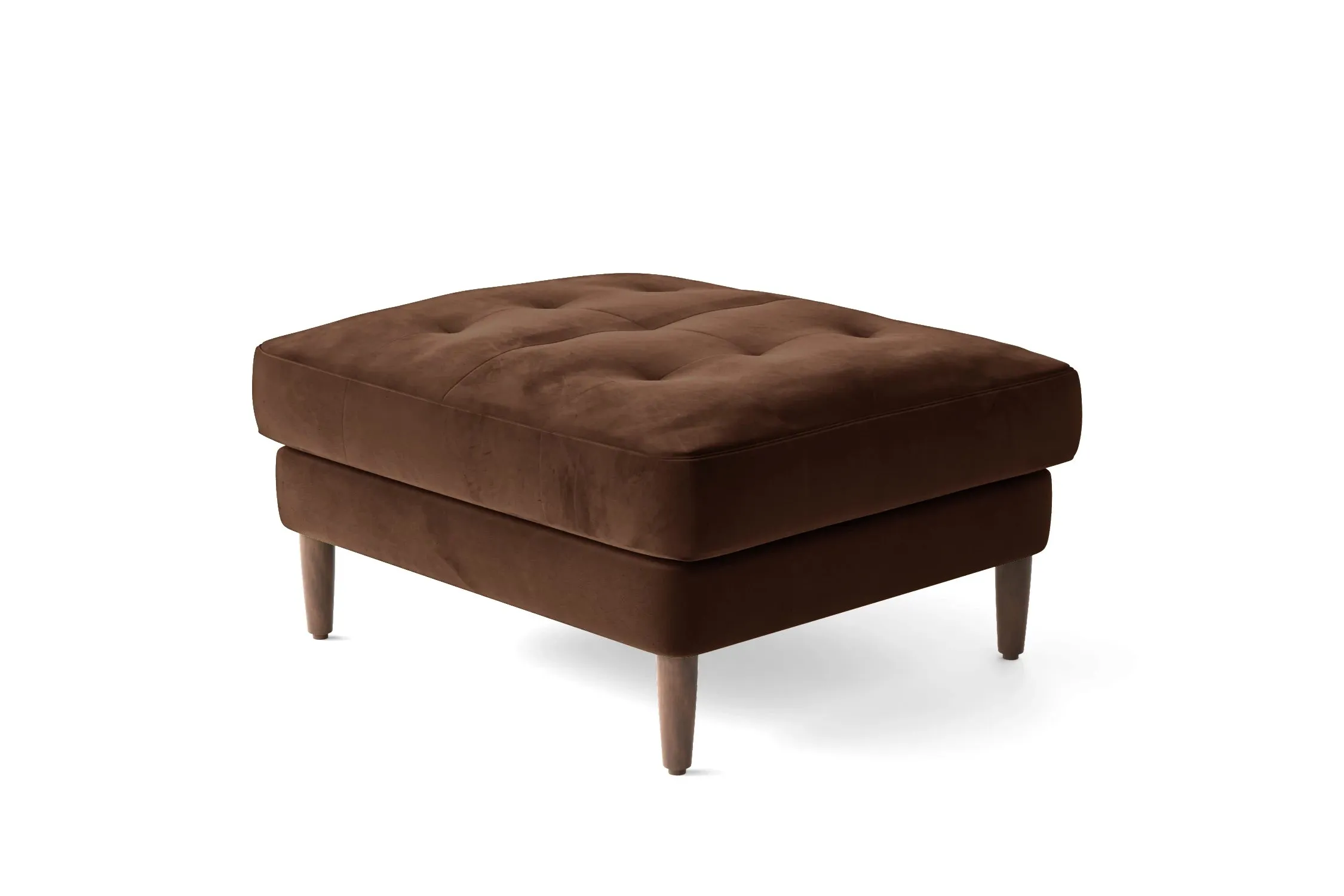 Gela Ottoman Coffee Brown Velvet