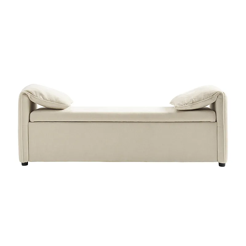 Gerardo Storage Bench with Elephant Ear-Shaped Pillows