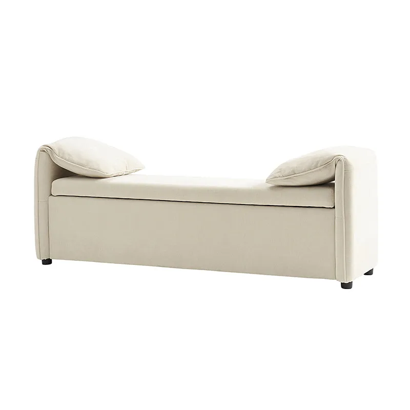 Gerardo Storage Bench with Elephant Ear-Shaped Pillows