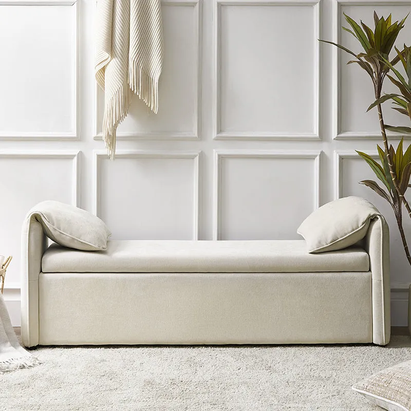 Gerardo Storage Bench with Elephant Ear-Shaped Pillows