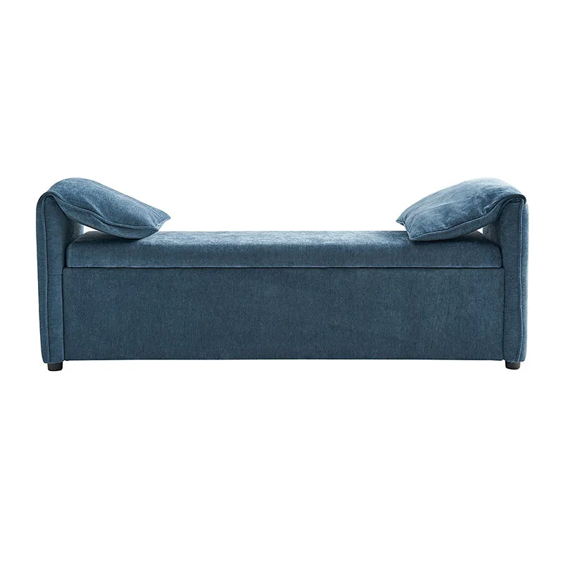 Gerardo Storage Bench with Elephant Ear-Shaped Pillows