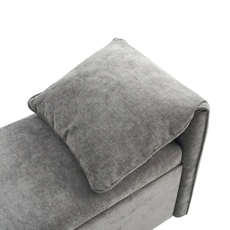 Gerardo Storage Bench with Elephant Ear-Shaped Pillows