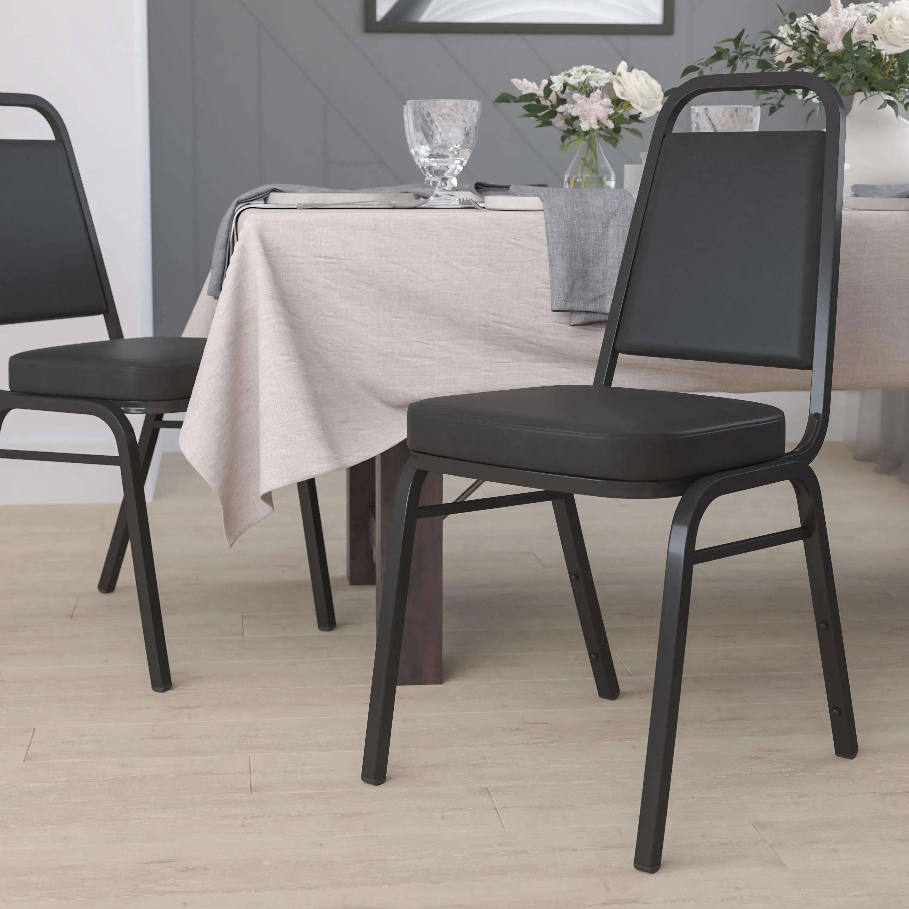 HERCULES Series Trapezoidal Back Stacking Banquet Chair with 2.5" Thick Seat