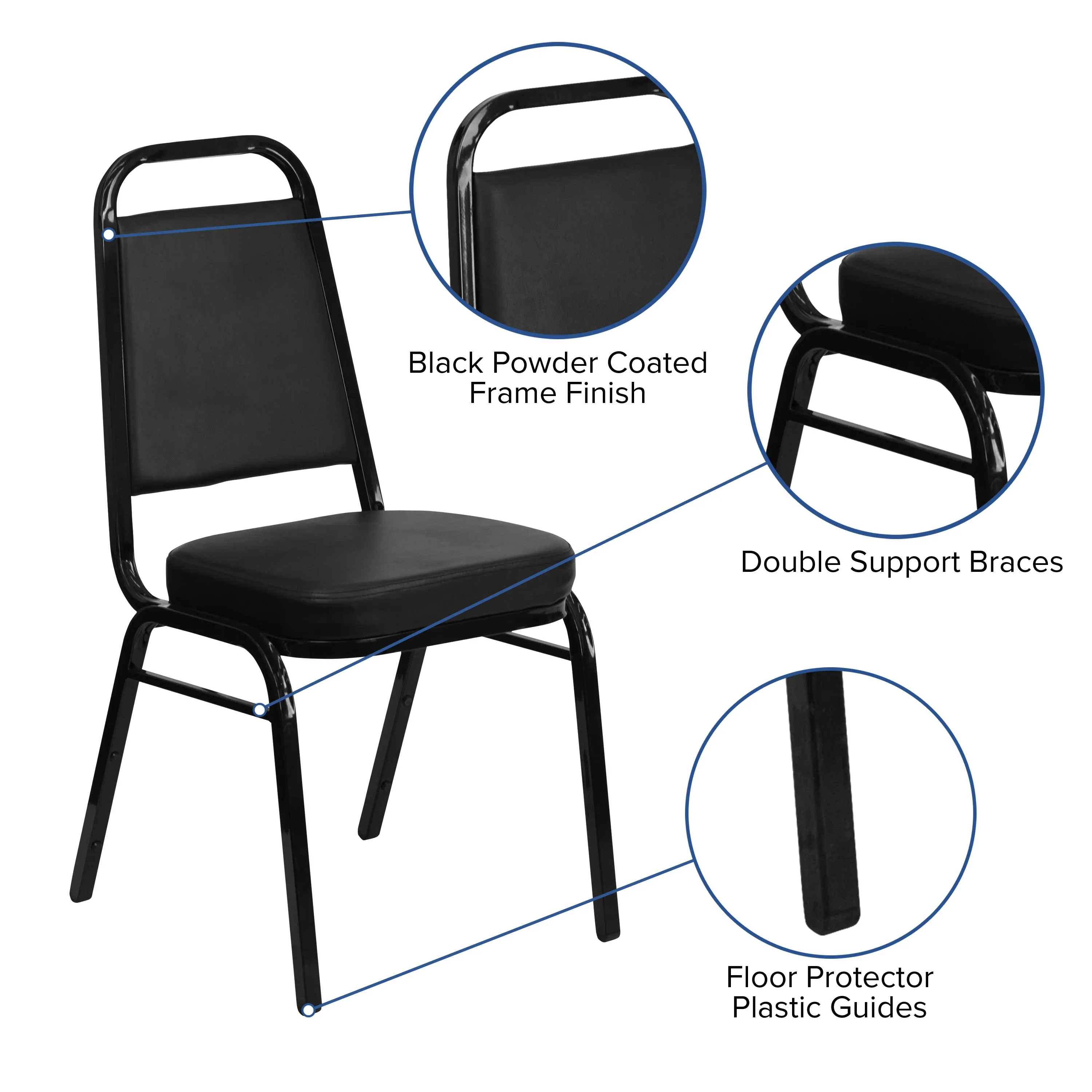 HERCULES Series Trapezoidal Back Stacking Banquet Chair with 2.5" Thick Seat