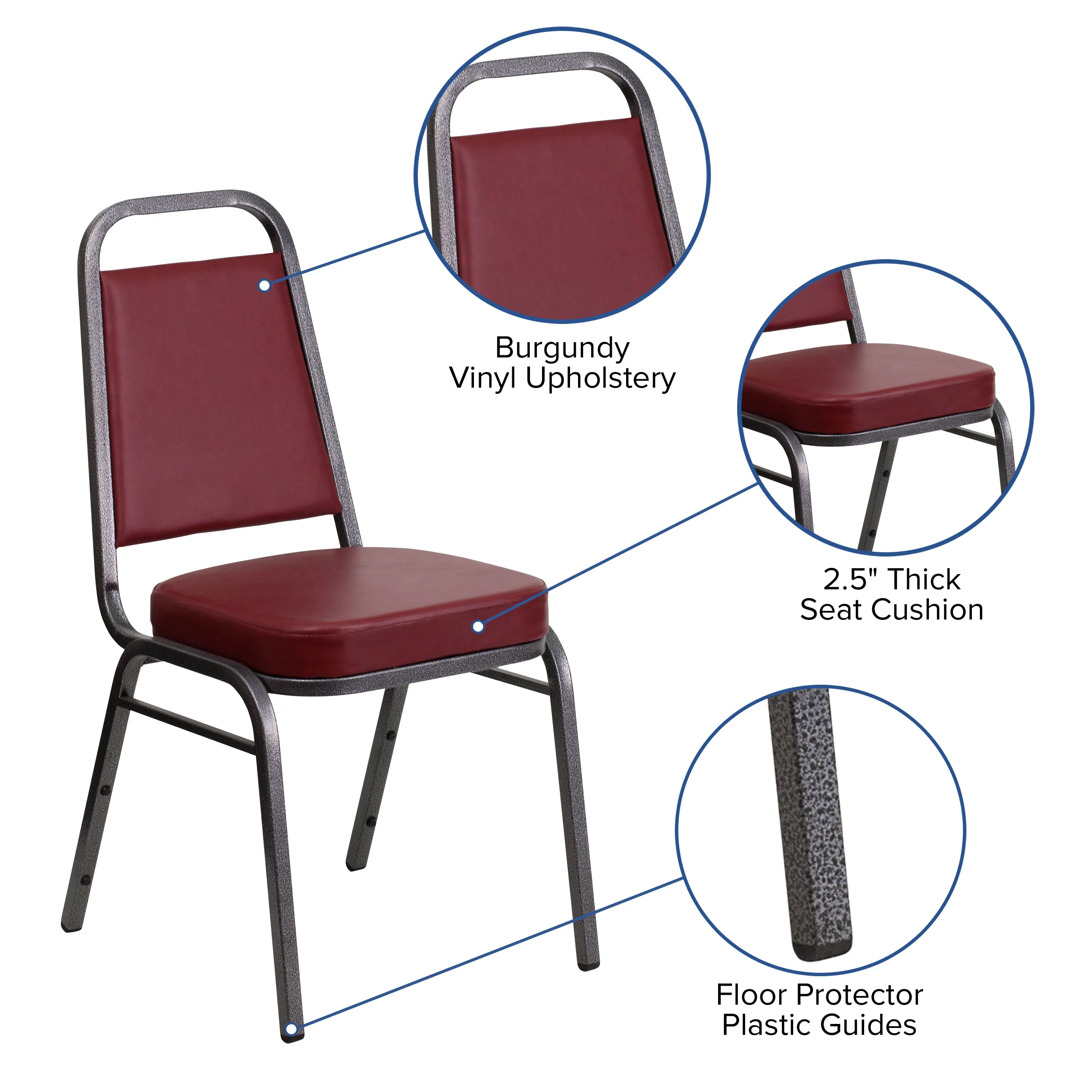 HERCULES Series Trapezoidal Back Stacking Banquet Chair with 2.5" Thick Seat