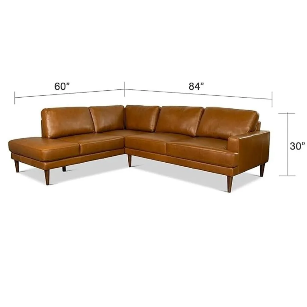 Irina L Shape 6 Seater Leatherette Sectional Sofa for Living Room - Brown