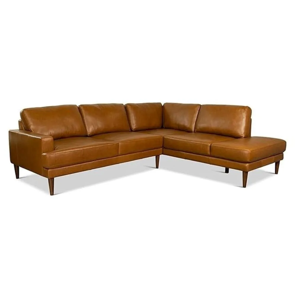 Irina L Shape 6 Seater Leatherette Sectional Sofa for Living Room - Brown