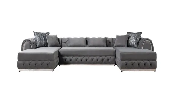 Jessie Velvet Double Chaise Sectional