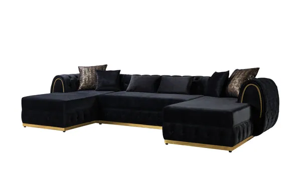 Jessie Velvet Double Chaise Sectional