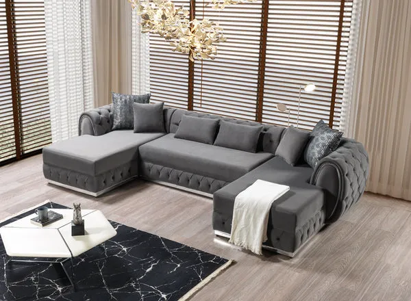 Jessie Velvet Double Chaise Sectional