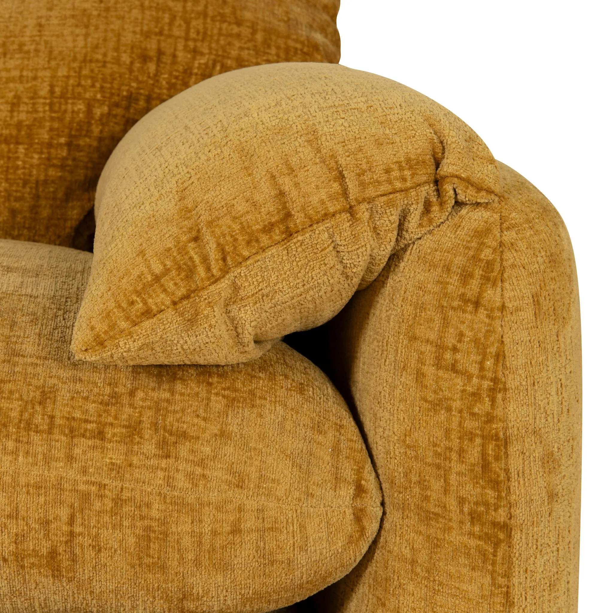 Jordie 3 Seater Fabric Sofa - Ochre