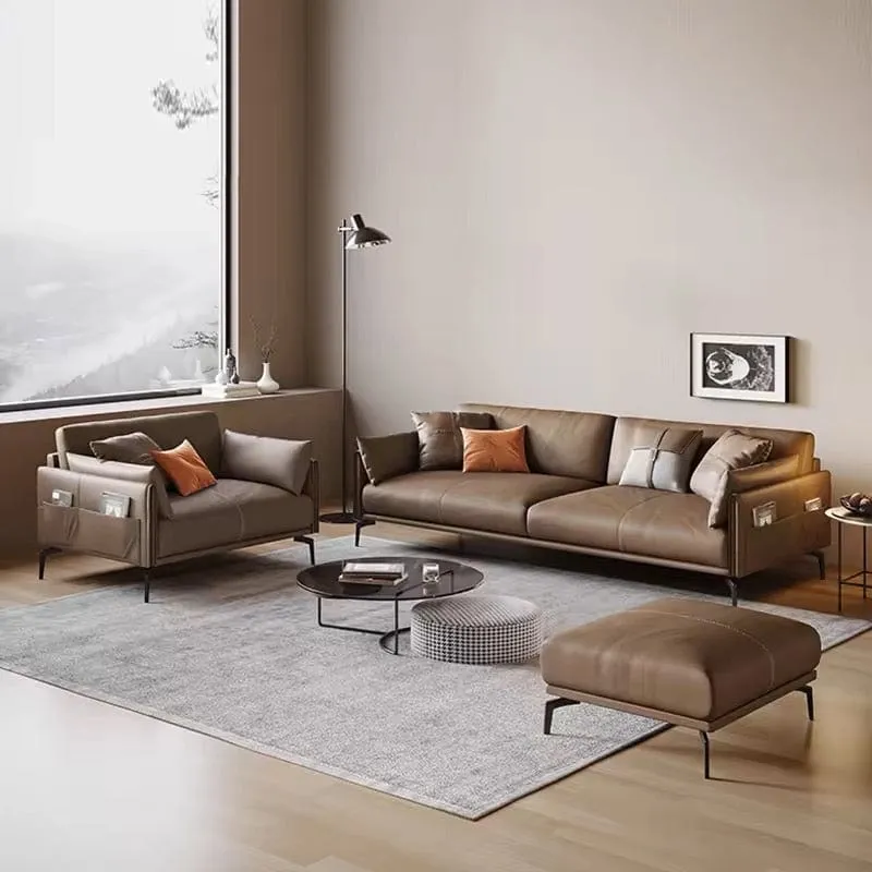 Laurent Genuine Cowhide Leather Sofa