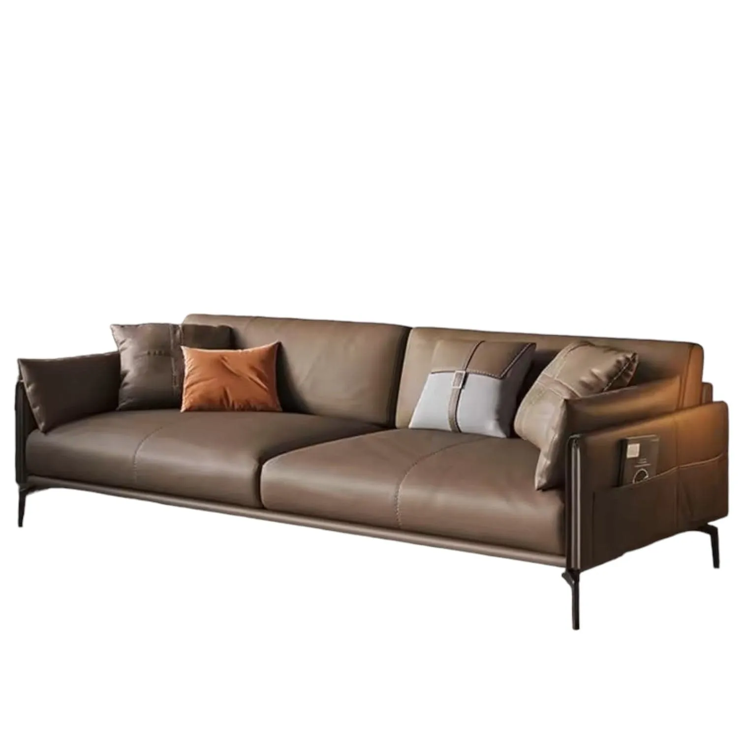 Laurent Genuine Cowhide Leather Sofa