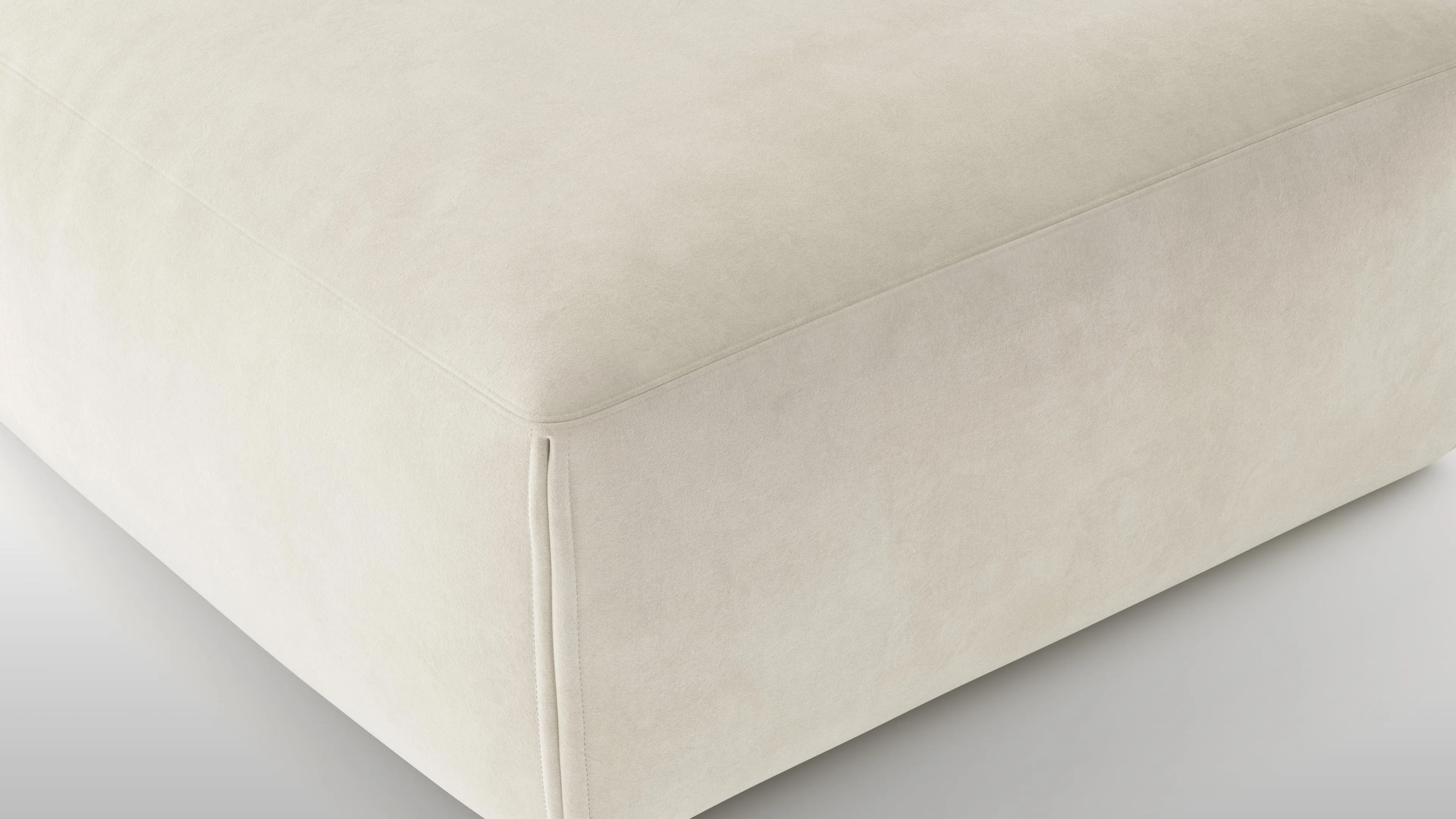 Le Mura - Le Mura Ottoman, Eggshell Vegan Suede