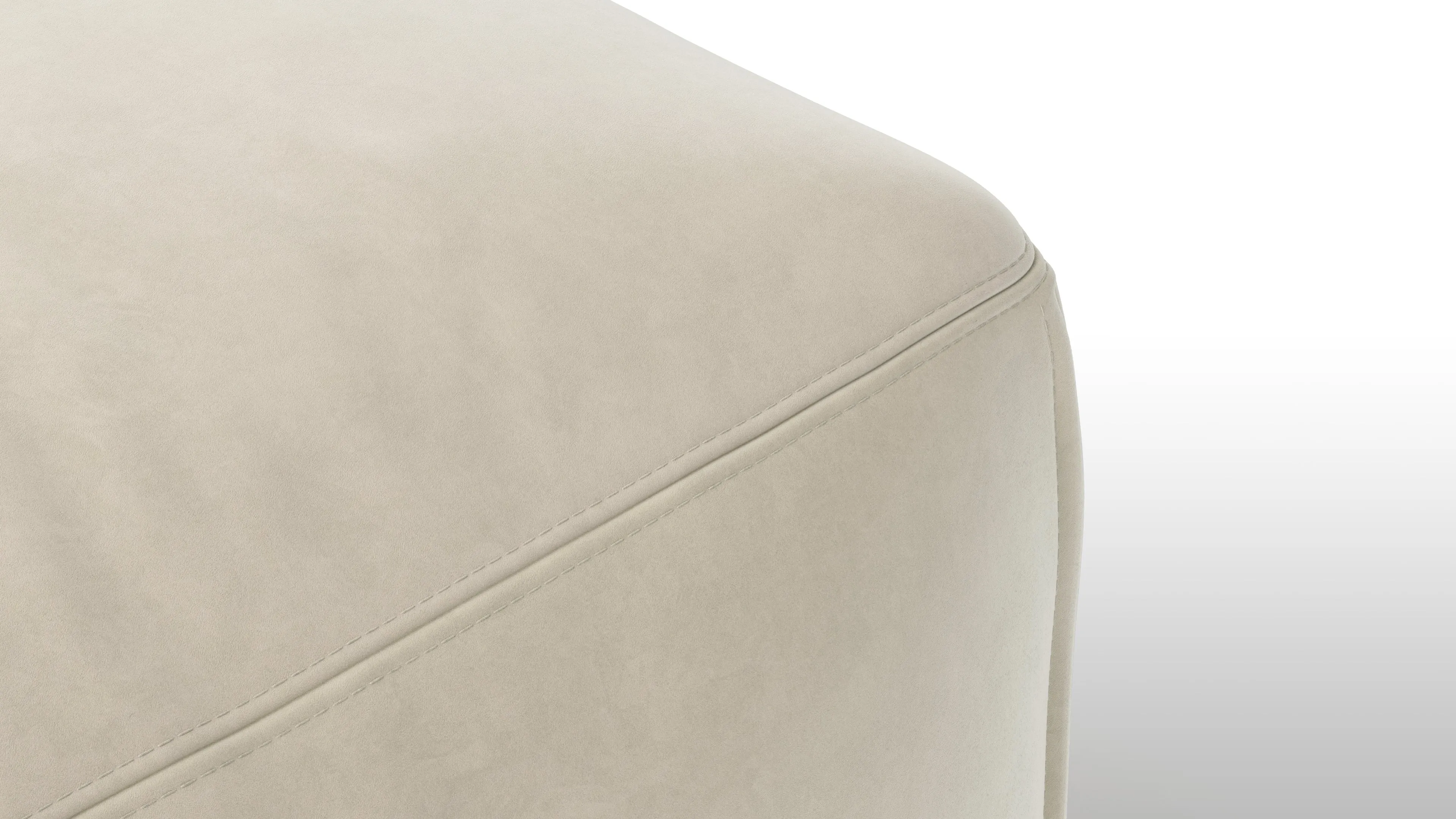 Le Mura - Le Mura Ottoman, Eggshell Vegan Suede