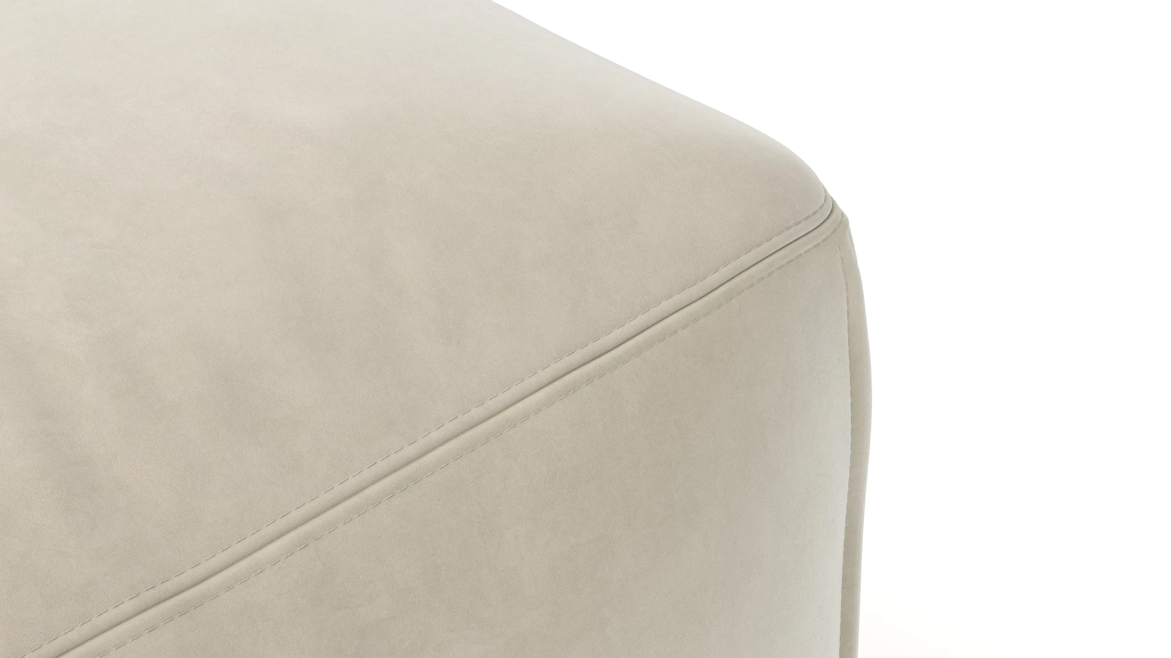 Le Mura - Le Mura Ottoman, Eggshell Vegan Suede