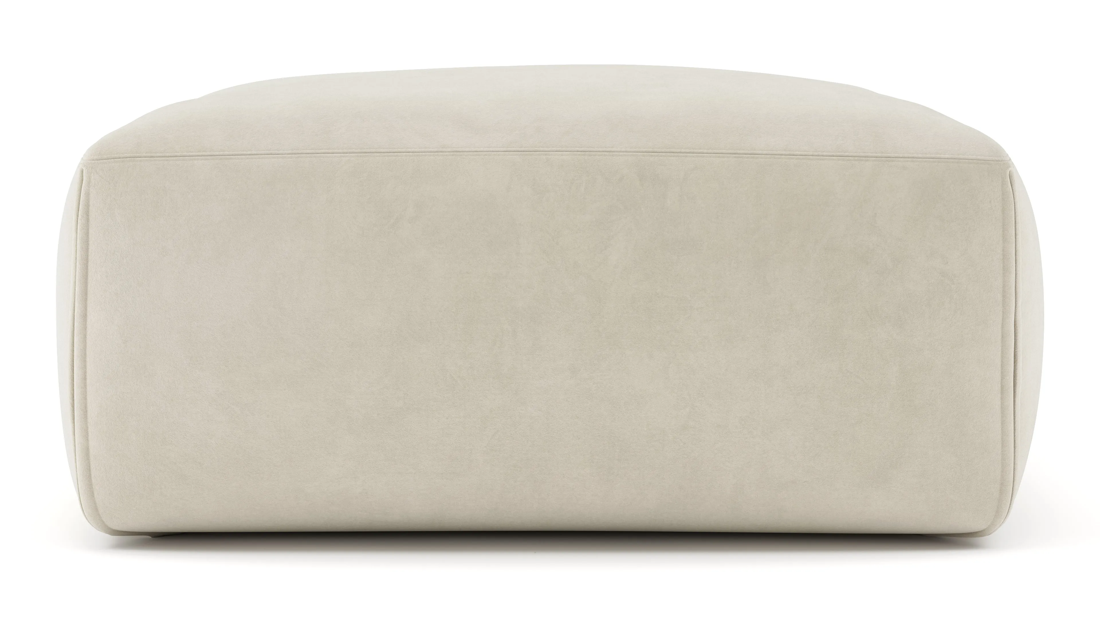 Le Mura - Le Mura Ottoman, Eggshell Vegan Suede