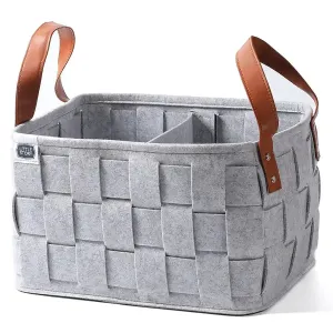 Little Story Multi Purpose Laundry Caddy Basket Felt (Grey)