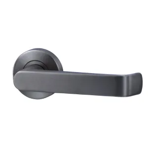 Lockwood Vivid V1 Dummy Lever Door Handle Round Rose Gunmetal