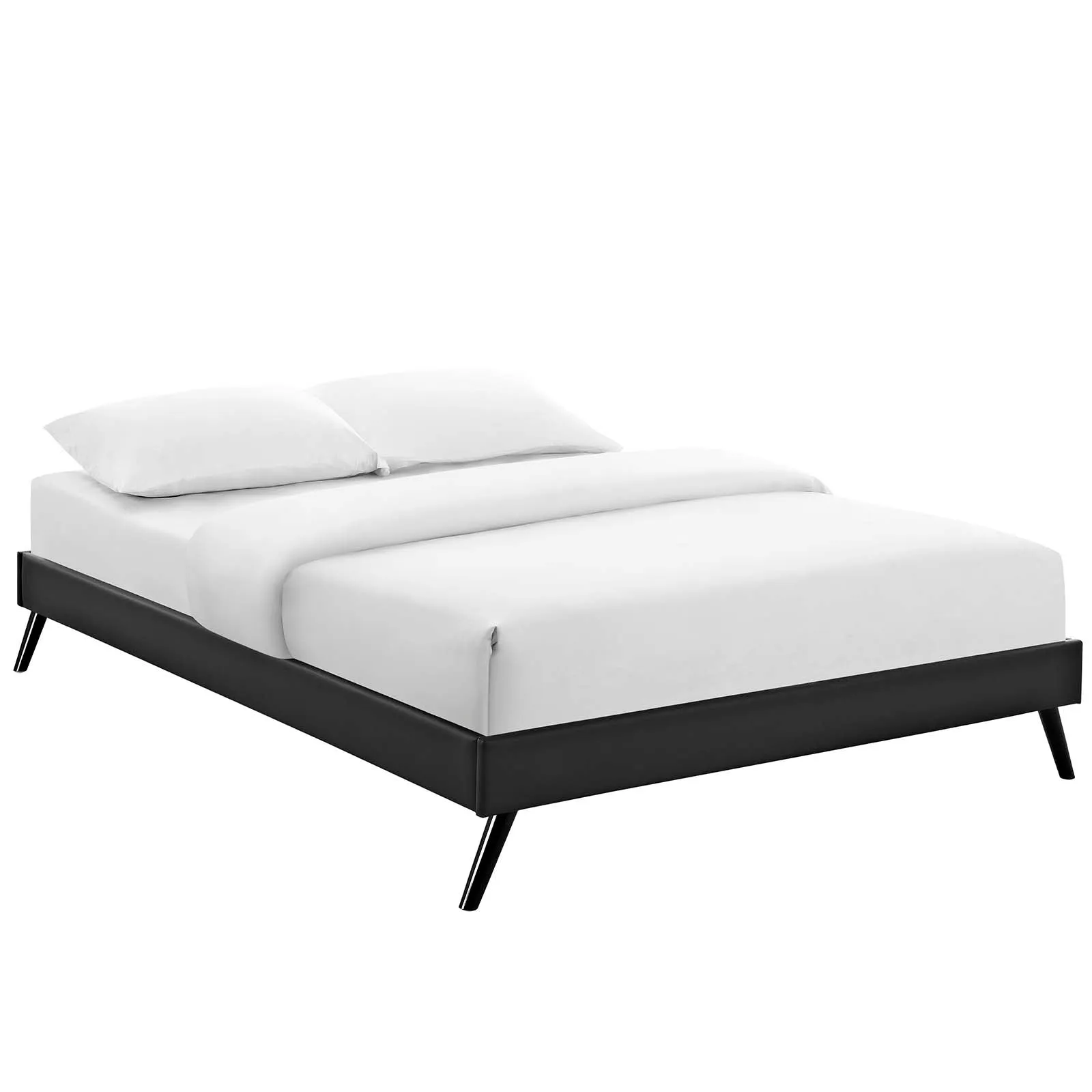 Loryn Vinyl Bed Frame with Round Splayed Legs