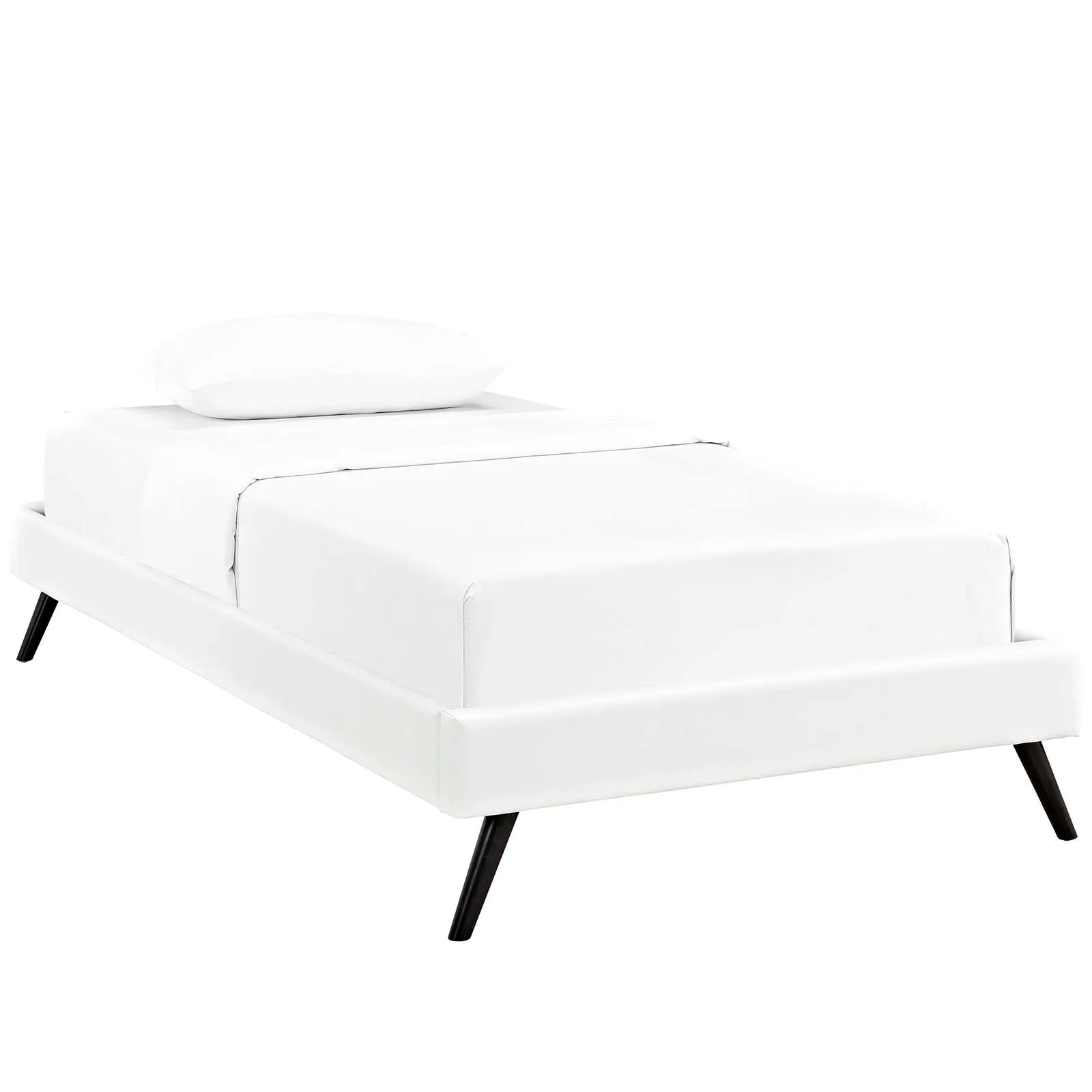 Loryn Vinyl Bed Frame with Round Splayed Legs