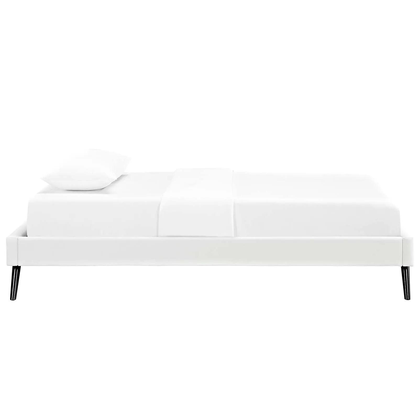 Loryn Vinyl Bed Frame with Round Splayed Legs