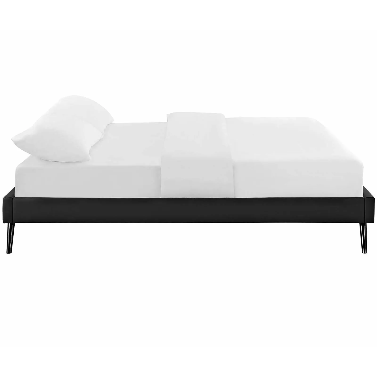 Loryn Vinyl Bed Frame with Round Splayed Legs