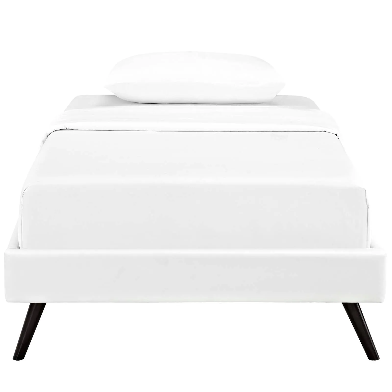 Loryn Vinyl Bed Frame with Round Splayed Legs