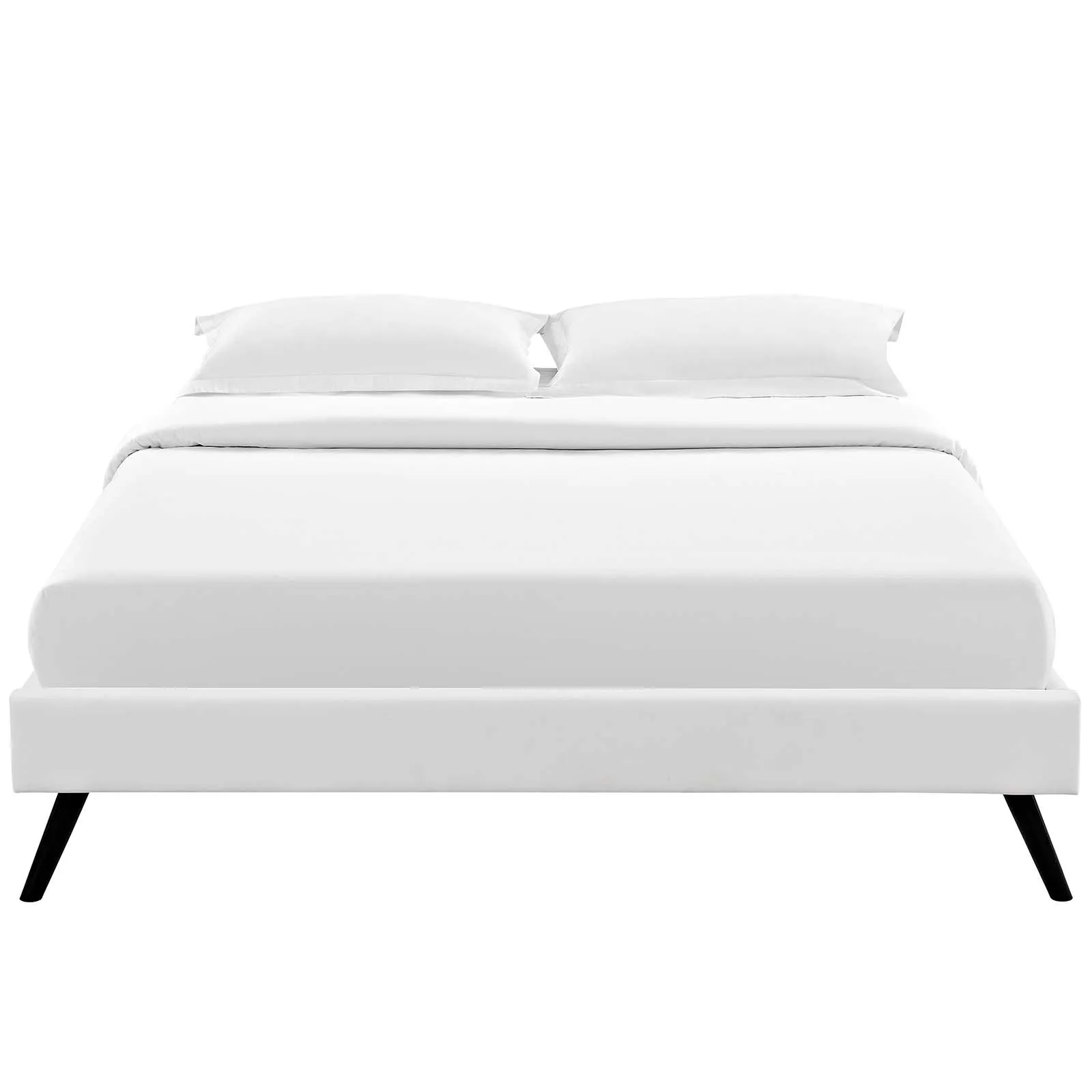 Loryn Vinyl Bed Frame with Round Splayed Legs