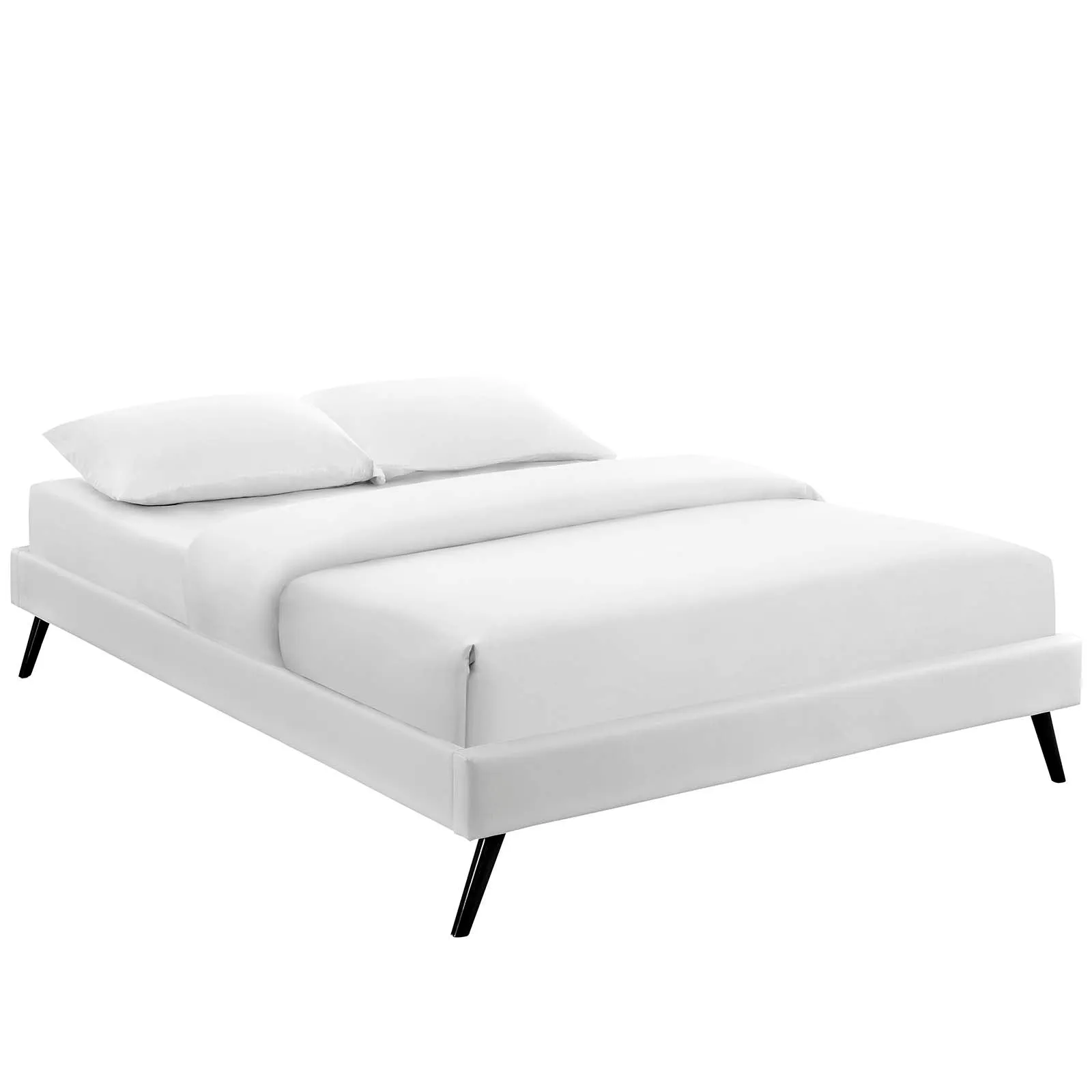 Loryn Vinyl Bed Frame with Round Splayed Legs