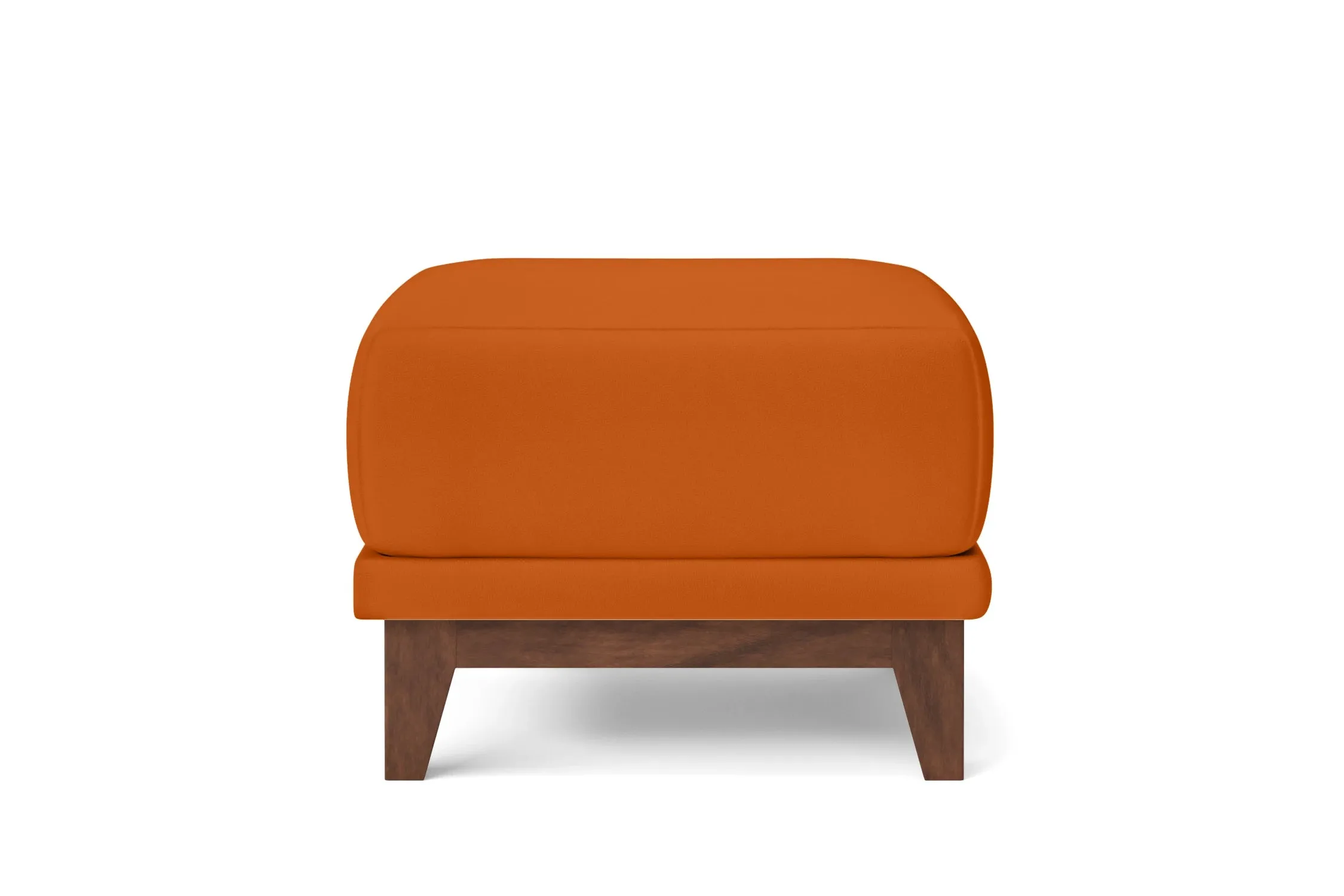 Lucca Ottoman Orange Leather