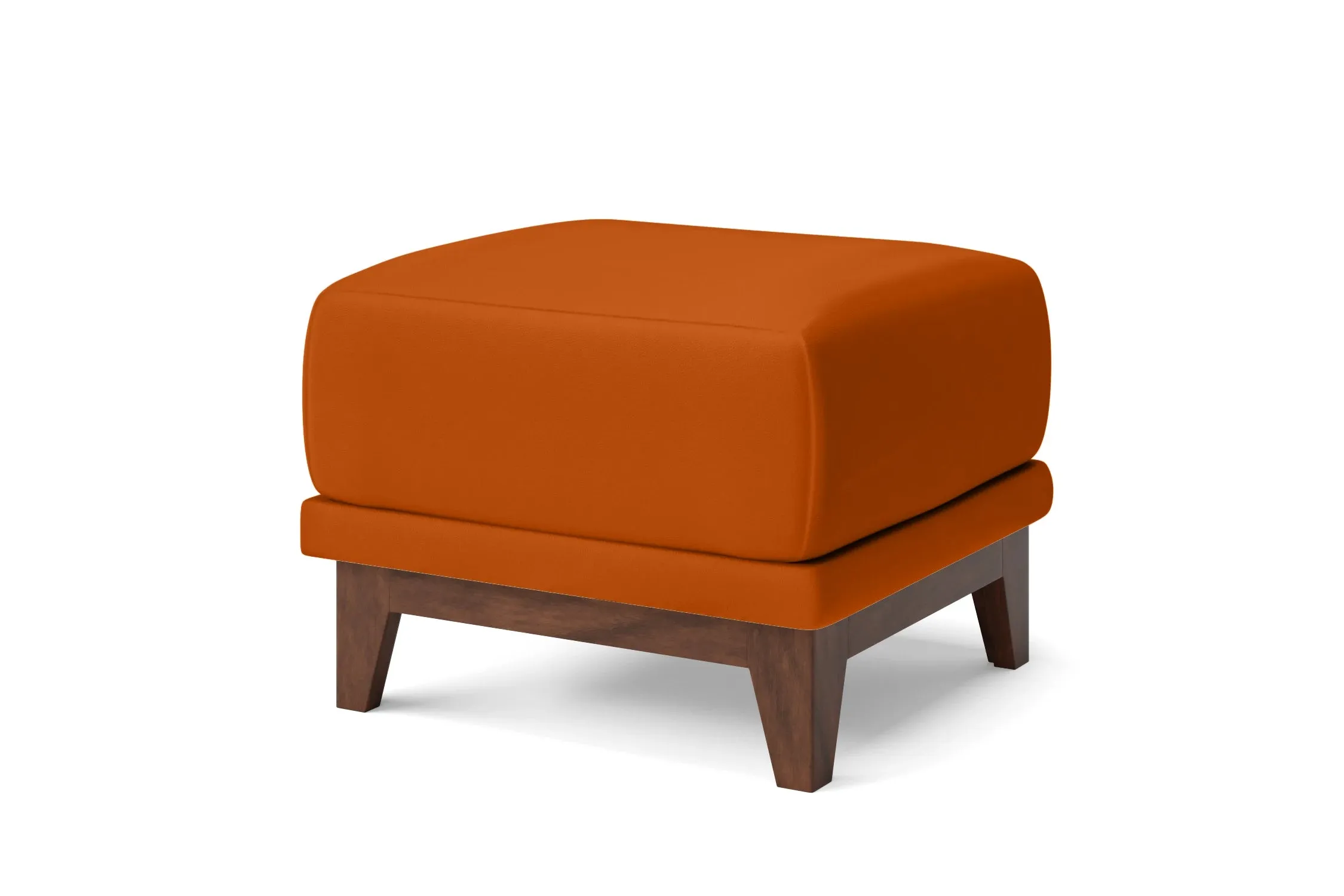 Lucca Ottoman Orange Leather