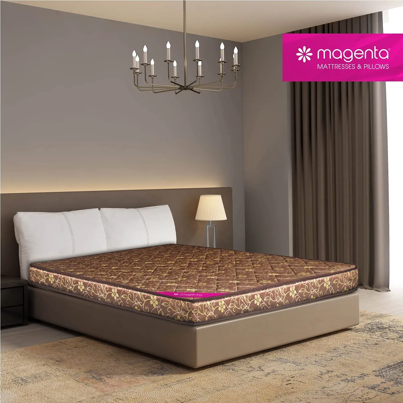 Magenta Siesta 5 Inch High Resilience Foam Dual Comfort Mattress, King Size Medium Firm Mattress with Superior Comfort Pressure Relief & Cooler Sleeping -(Brown, 78 X 72 X 5 Inch)