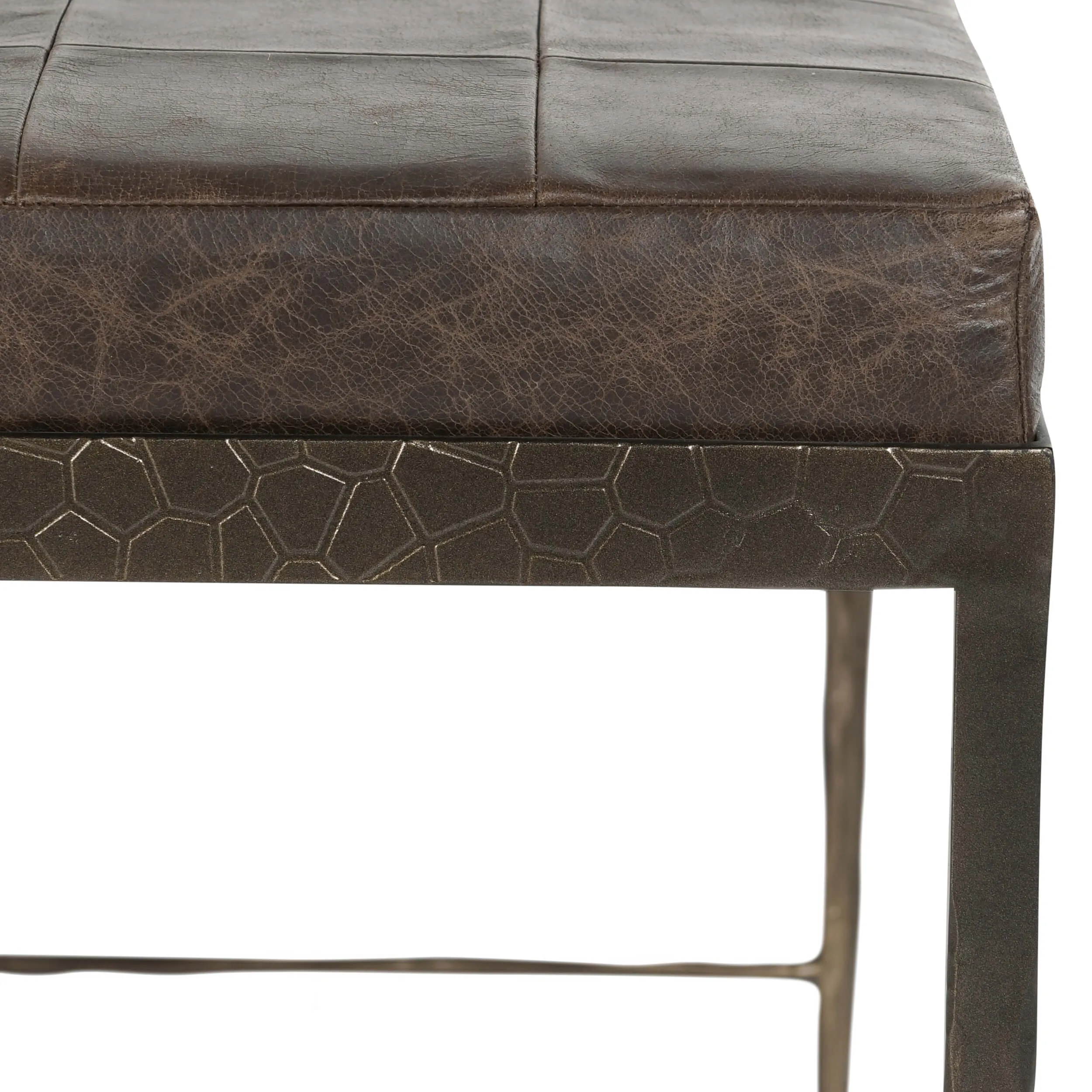 Malo Leather Bench, Cocoa