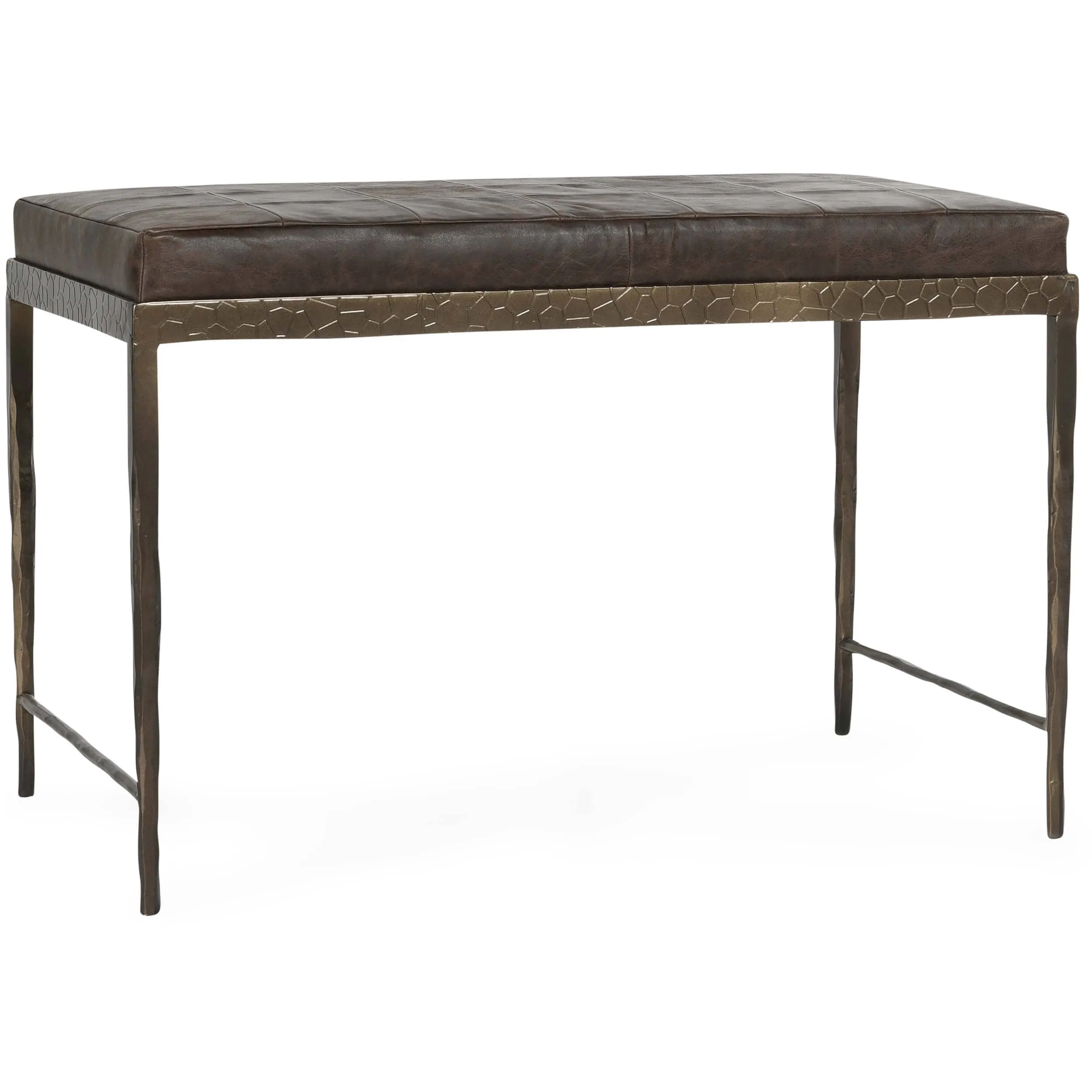 Malo Leather Bench, Cocoa