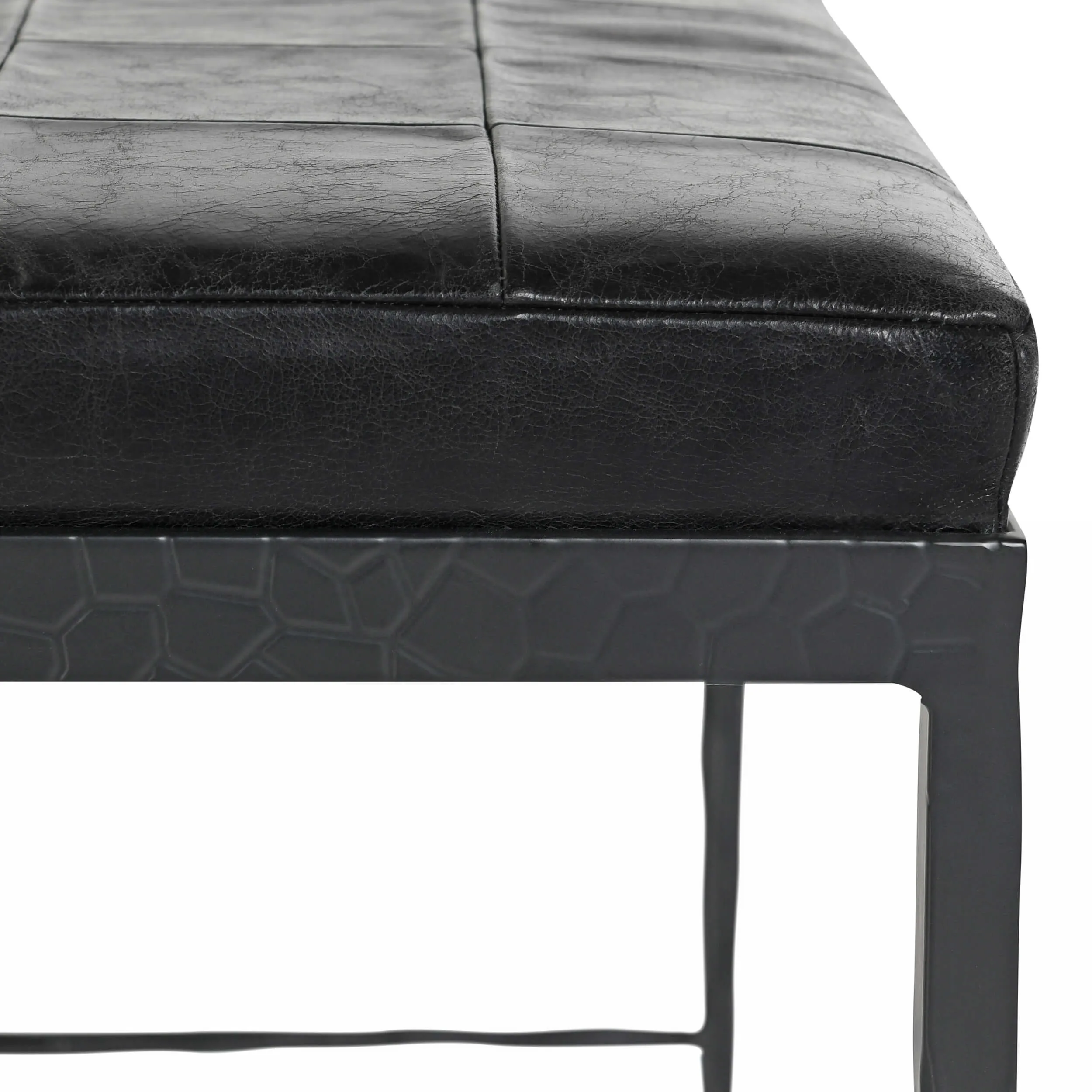 Malo Leather Bench, Onyx