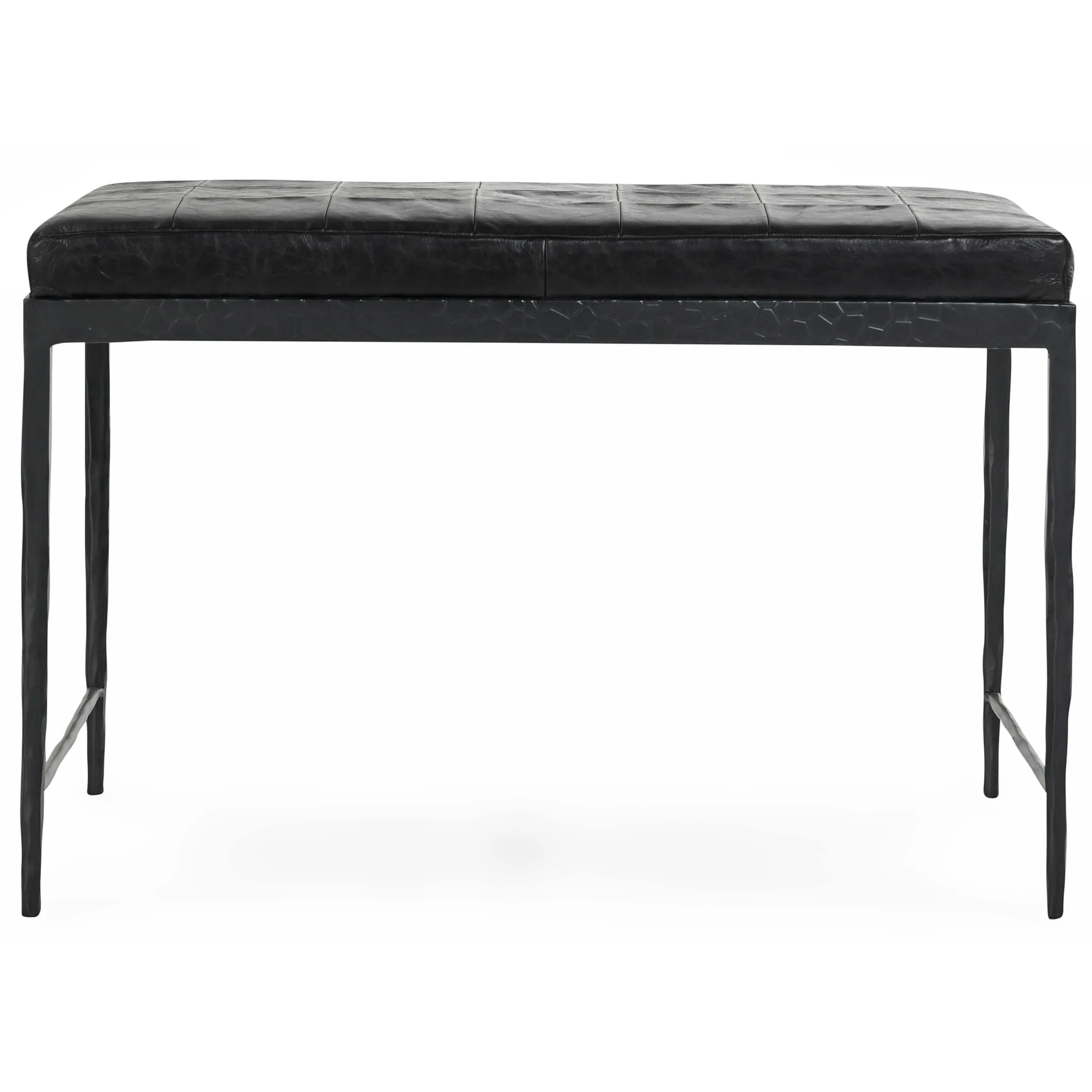 Malo Leather Bench, Onyx