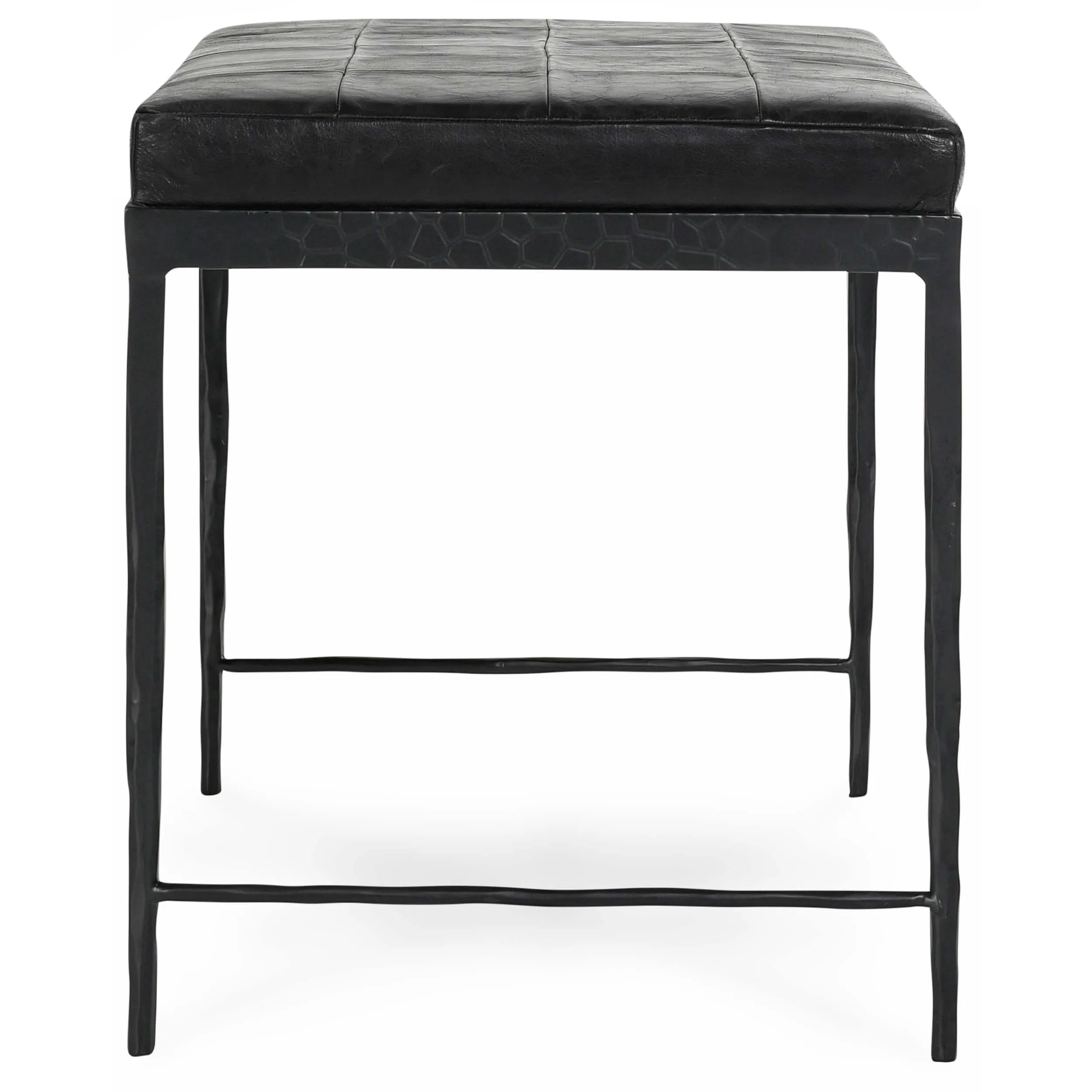 Malo Leather Bench, Onyx